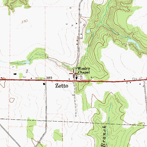 Topographic Map of Wesley Chapel, GA