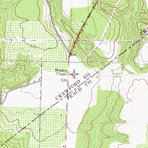 Topographic Map of Wesley Chapel, GA