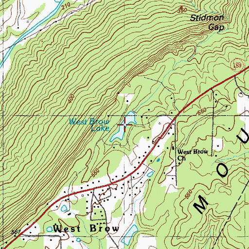Topographic Map of West Brow Lake, GA