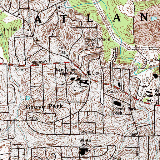 Topographic Map of Benjamin S Carsons Honors Preparatory Middle School, GA