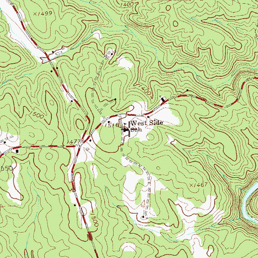 Topographic Map of West Side School, GA