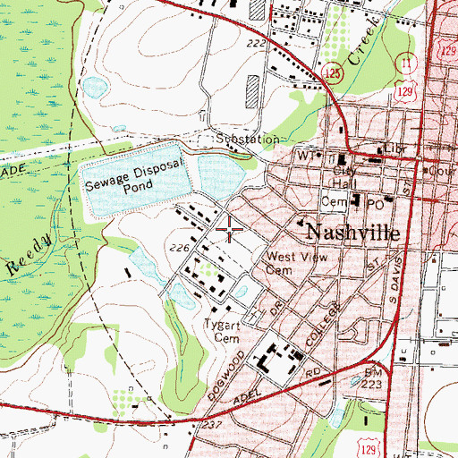 Topographic Map of West View Cemetery, GA