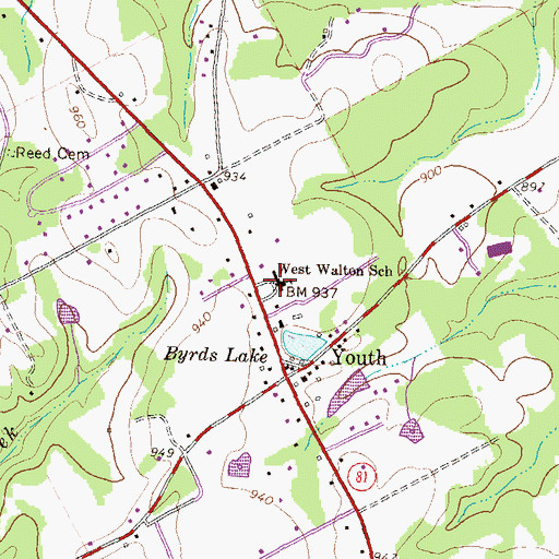 Topographic Map of West Walton School, GA