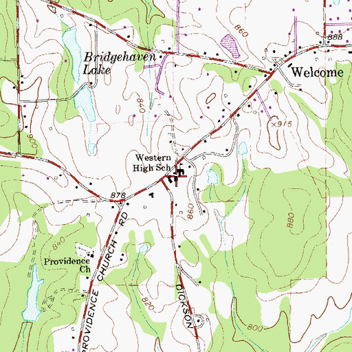 Topographic Map of Western Elementary School, GA