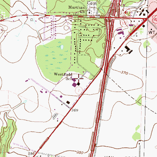 Topographic Map of Westfield School, GA