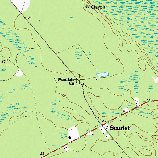 Topographic Map of Westlight Church, GA