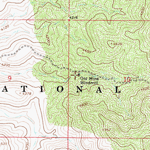 Topographic Map of Old Mine Windmill, AZ