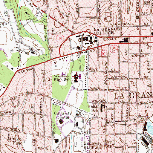 Topographic Map of West Side Magnet School, GA