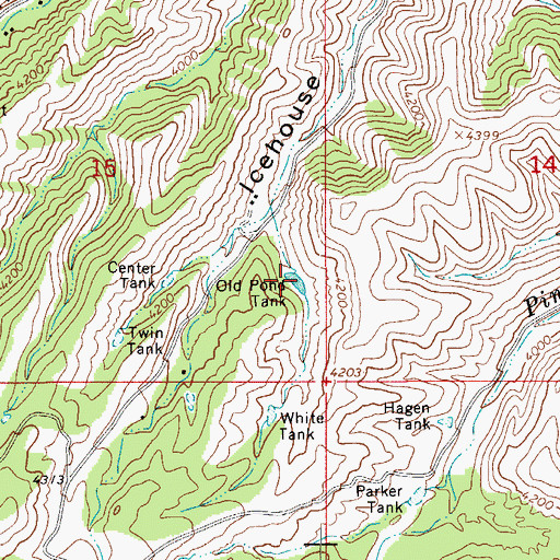 Topographic Map of Old Pond Tank, AZ