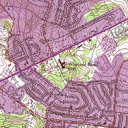 Topographic Map of Wheless Road School, GA