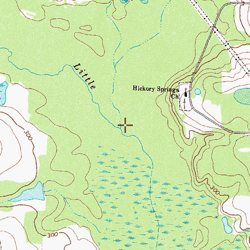 Topographic Map of Whiddons Mill Creek, GA