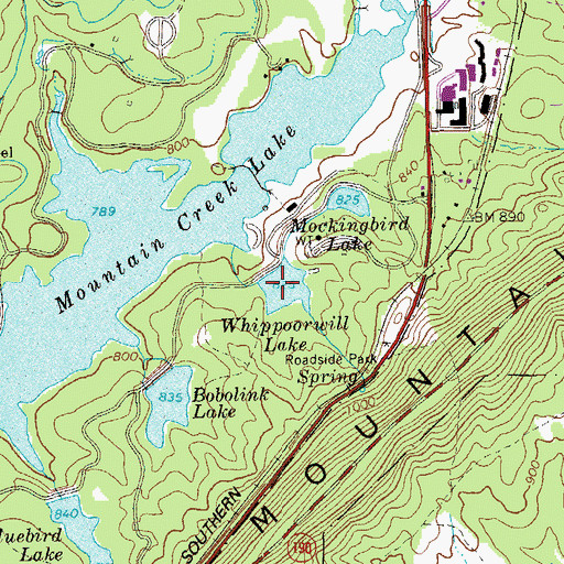 Topographic Map of Whippoorwill Lake, GA