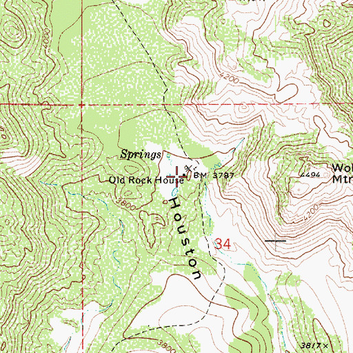 Topographic Map of Old Rock House, AZ