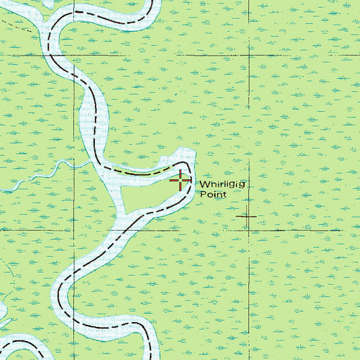 Topographic Map of Whirligig Point, GA