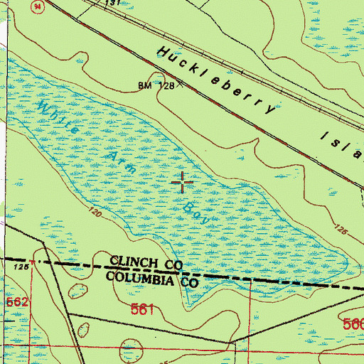 Topographic Map of White Arm Bay, GA