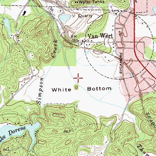 Topographic Map of White Bottom, GA