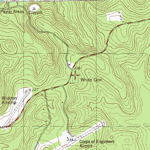 Topographic Map of White Cemetery, GA