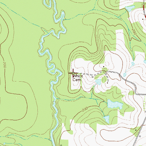 Topographic Map of White Cemetery, GA
