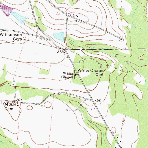 Topographic Map of White Chapel, GA