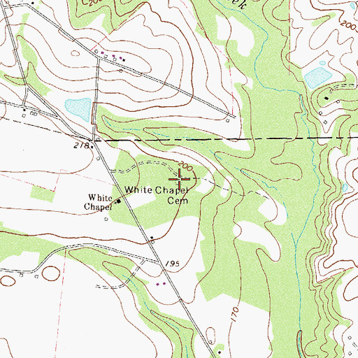 Topographic Map of White Chapel Cemetery, GA
