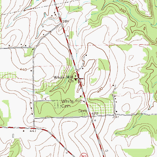 Topographic Map of White Hill Church, GA