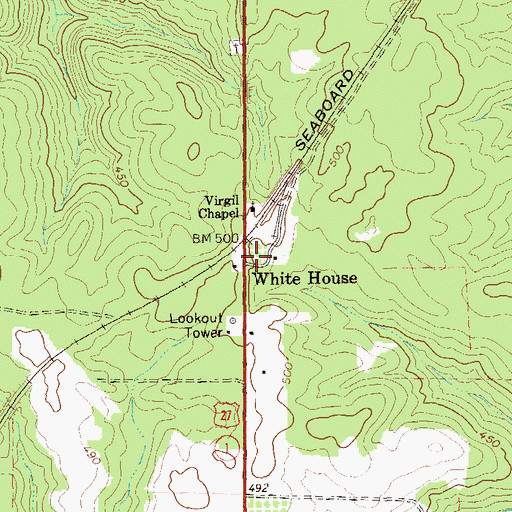 Topographic Map of White House, GA