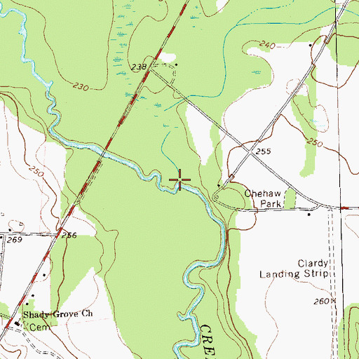 Topographic Map of White Oak Branch, GA