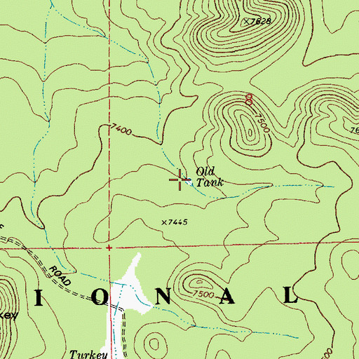 Topographic Map of Old Tank, AZ