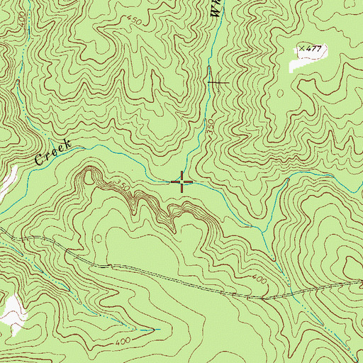 Topographic Map of White Oak Creek, GA