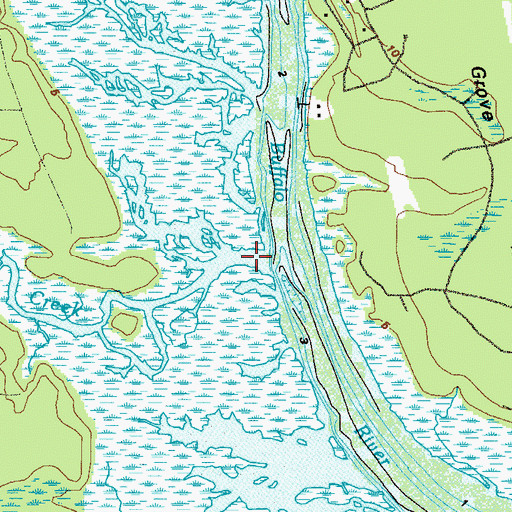 Topographic Map of White Oak Creek, GA