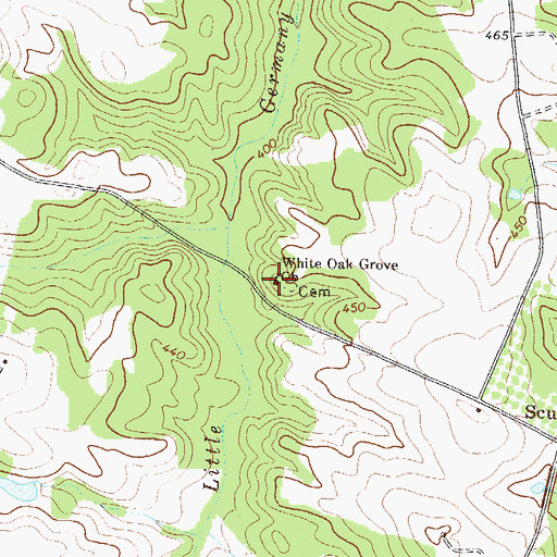 Topographic Map of White Oak Grove Church, GA