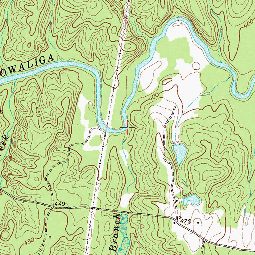 Topographic Map of White Oak Spring Branch, GA