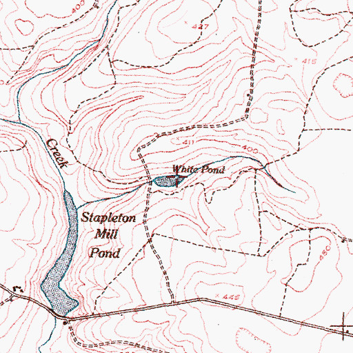 Topographic Map of White Pond, GA