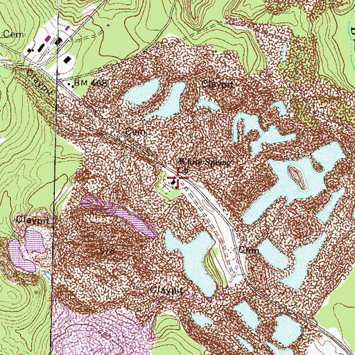 Topographic Map of White Spring Church, GA