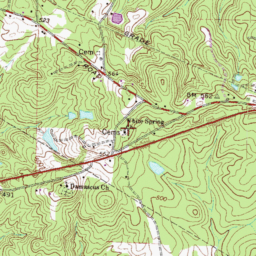 Topographic Map of White Spring Church, GA