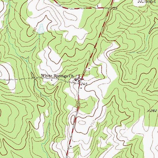 Topographic Map of White Springs Church, GA