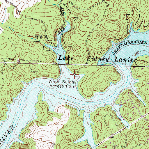 Topographic Map of White Sulphur Access Point, GA