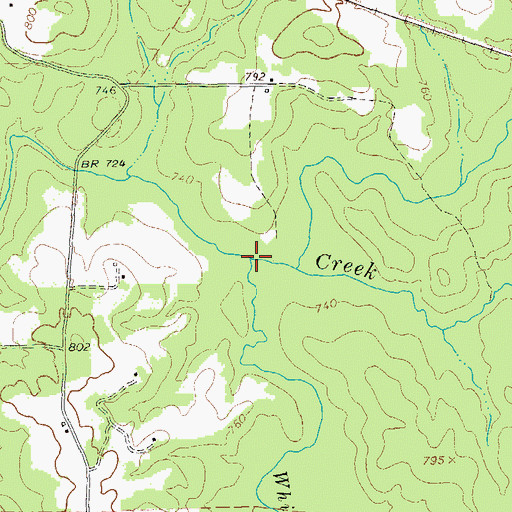 Topographic Map of White Sulphur Creek, GA