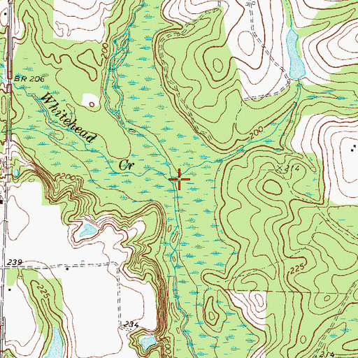 Topographic Map of Whitehead Creek, GA