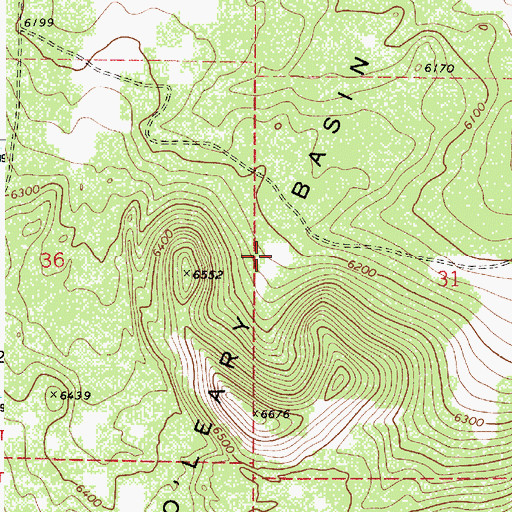Topographic Map of Oleary Basin, AZ