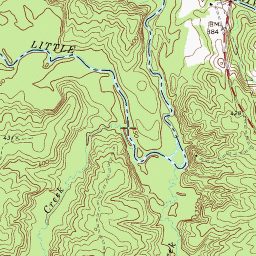 Topographic Map of Whitesides Creek, GA