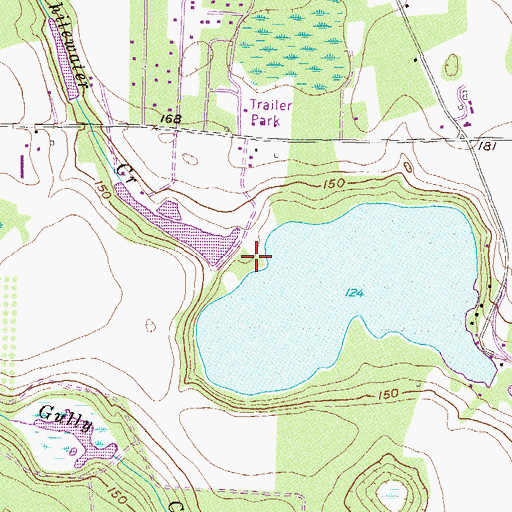 Topographic Map of Whitewater Creek, GA