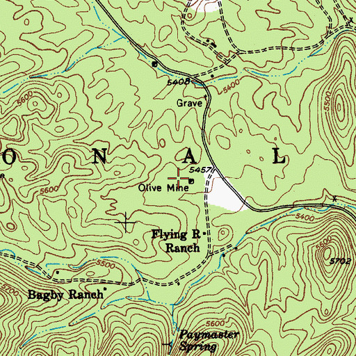 Topographic Map of Olive Mine, AZ
