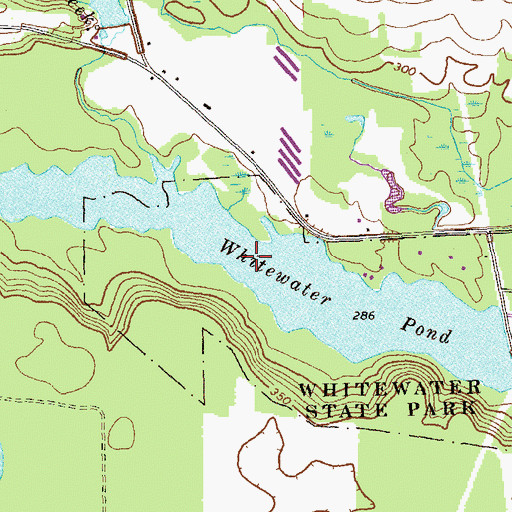 Topographic Map of Whitewater Pond, GA