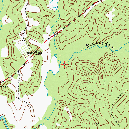 Topographic Map of Whitten Creek, GA