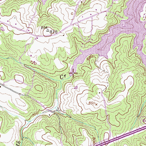 Topographic Map of Whitworth Creek, GA