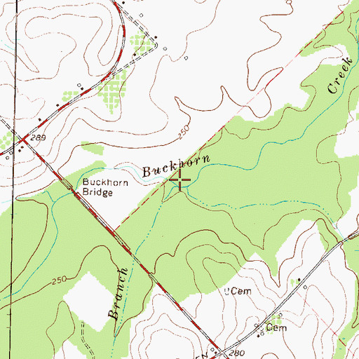 Topographic Map of Wide Branch, GA
