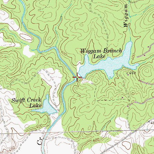 Topographic Map of Wiggam Branch, GA