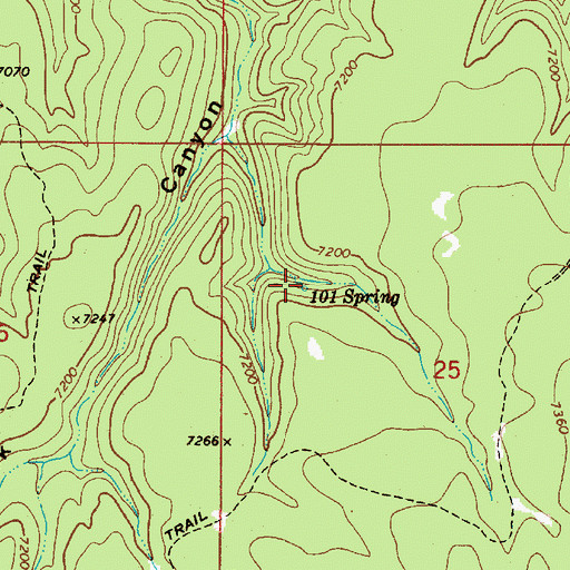 Topographic Map of One Hundred and One Spring, AZ