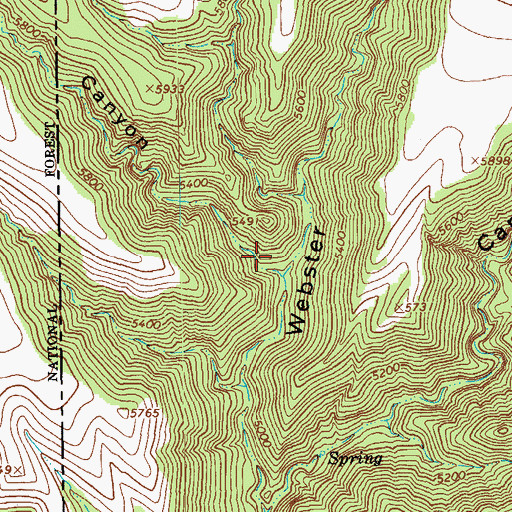 Topographic Map of One Horn Canyon, AZ